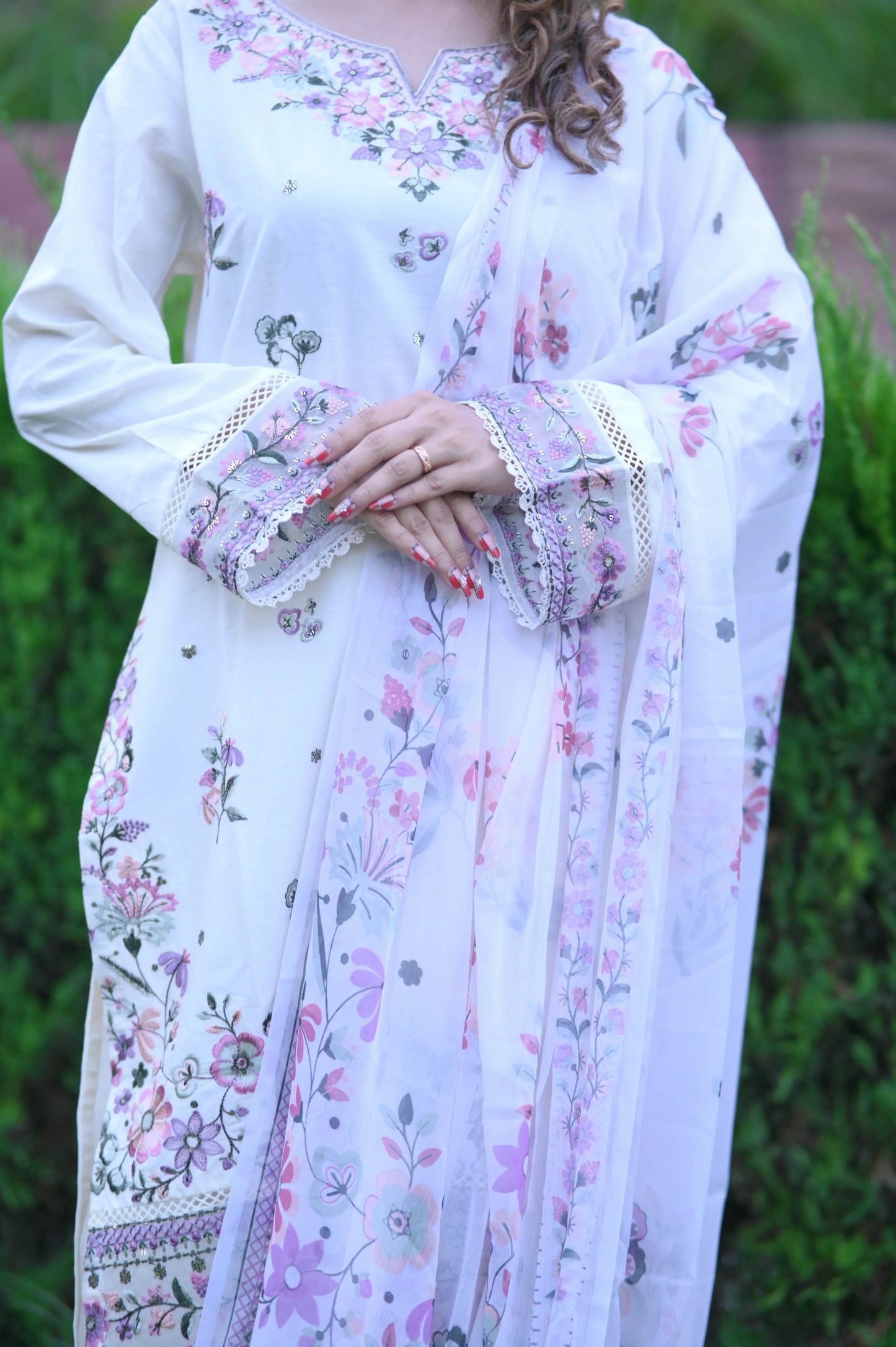 Blush Breeze 3-Piece Stitched Suit - Layaal