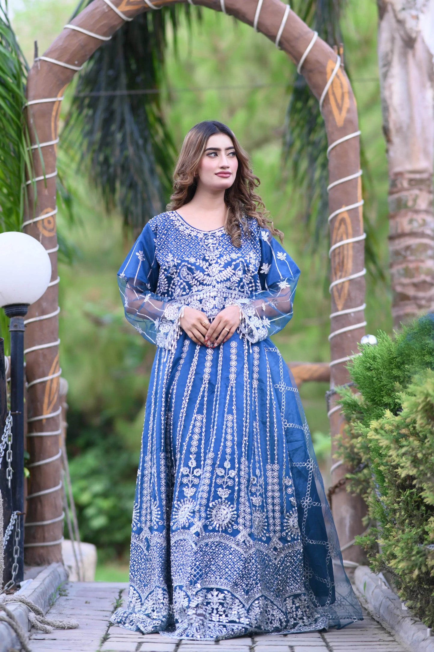 Sapphire Frost 3-Piece Stitched Suit - Layaal