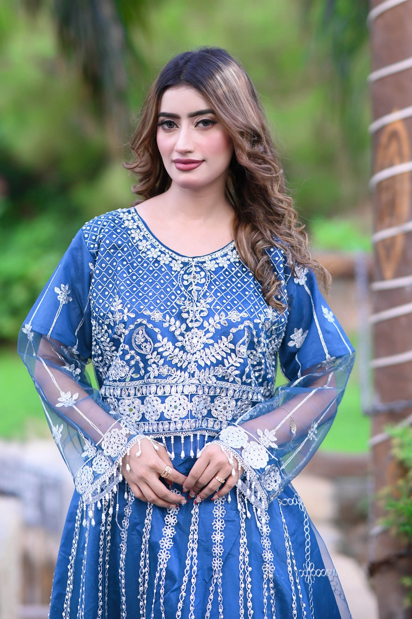 Sapphire Frost 3-Piece Stitched Suit - Layaal
