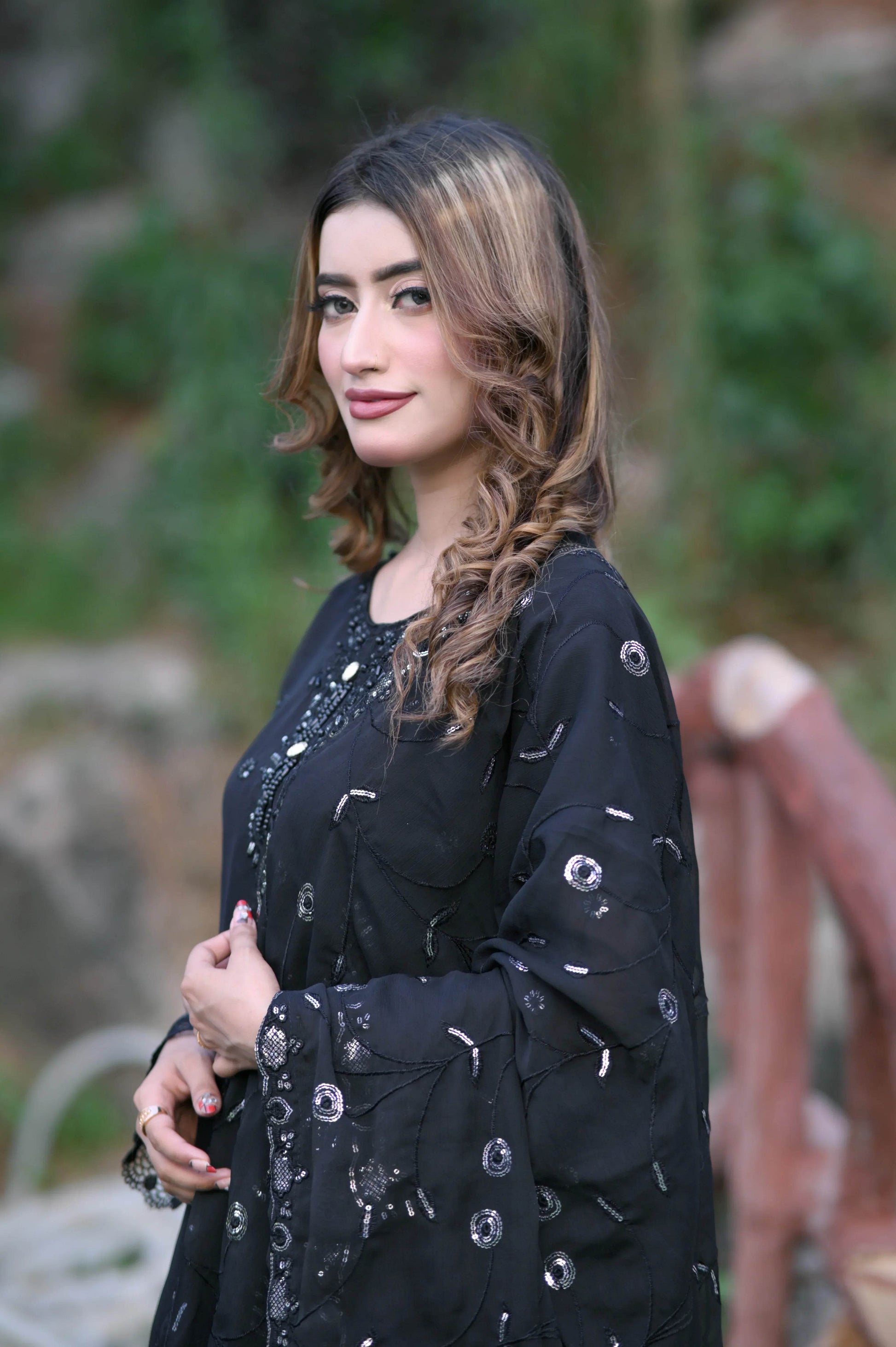 Midnight Spark 3-Piece Stitched Suit - Layaal