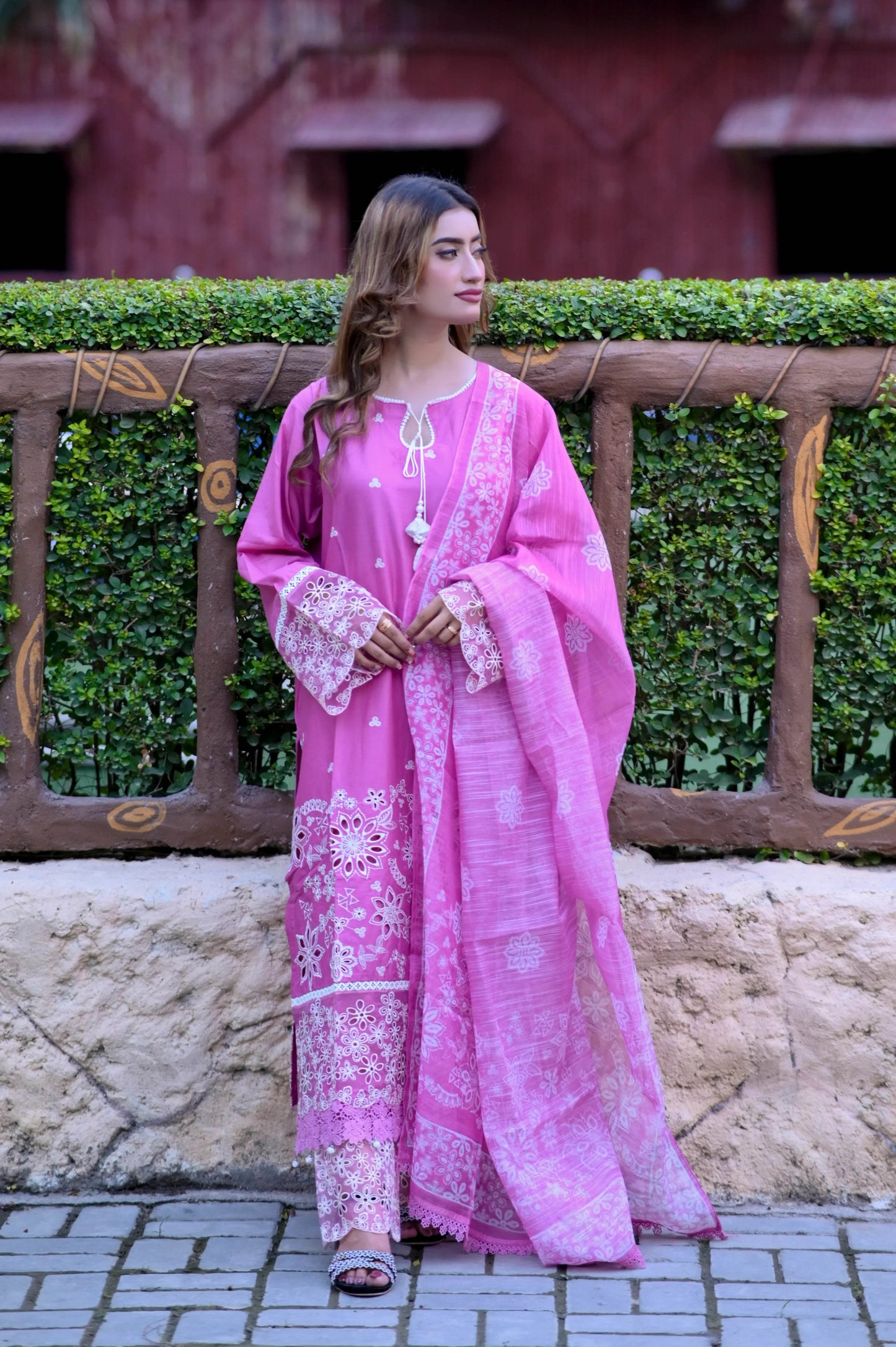 Rose Radiance 3-Piece Stitched Suit - Layaal