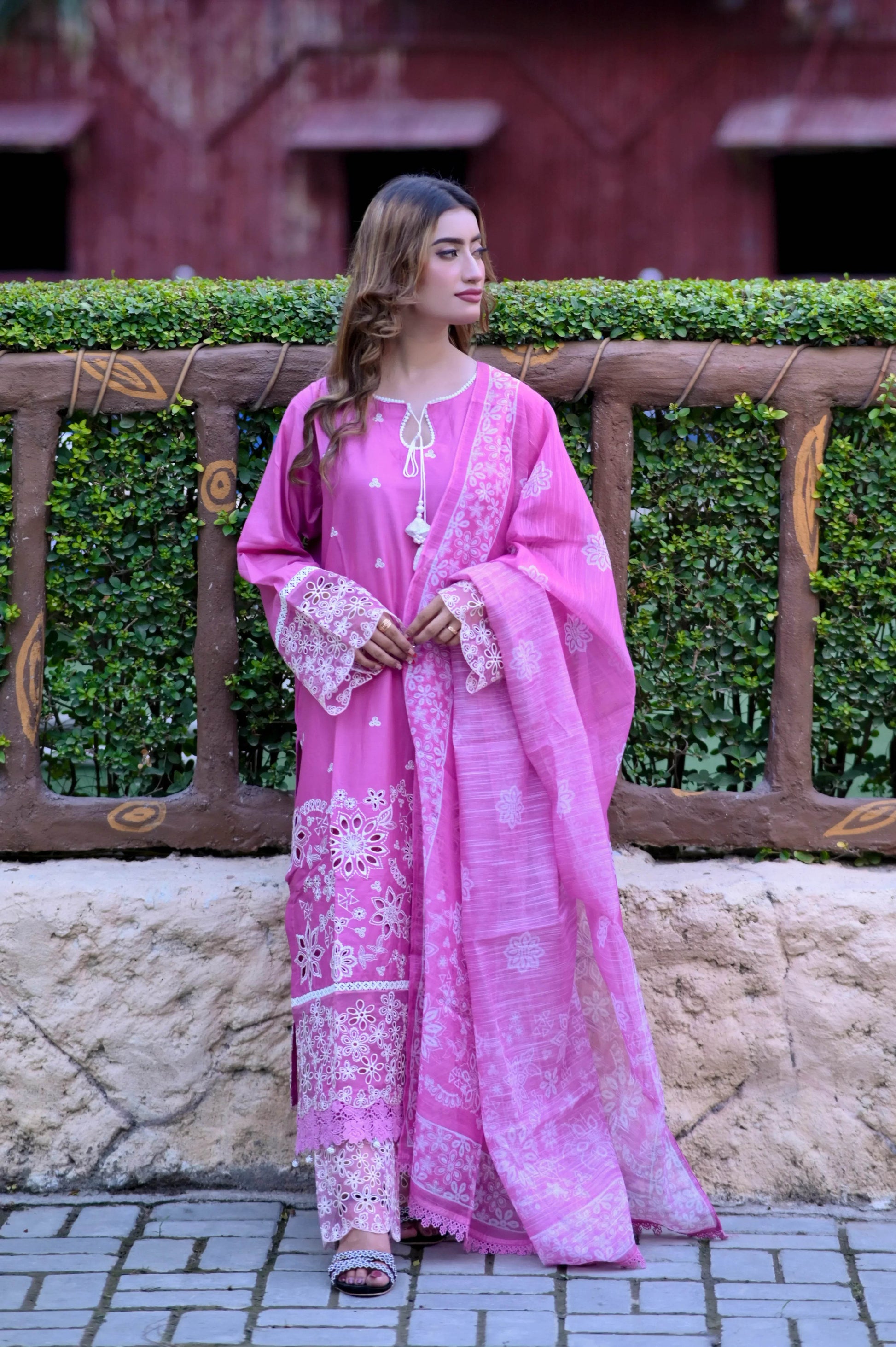 Rose Radiance 3-Piece Stitched Suit - Layaal