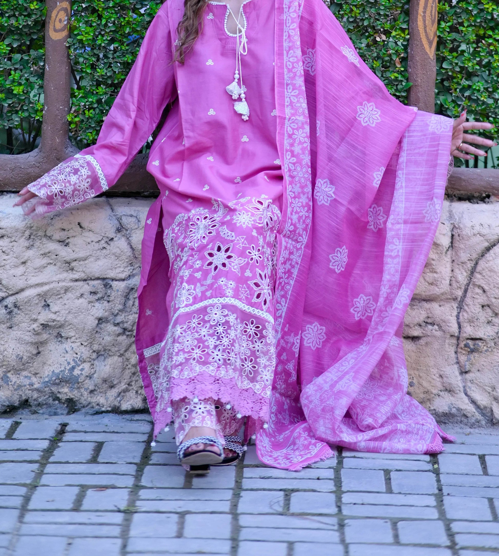Rose Radiance 3-Piece Stitched Suit - Layaal