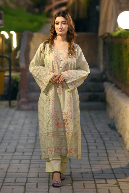 Pearl Garden 3-Piece Stitched Suit - Layaal