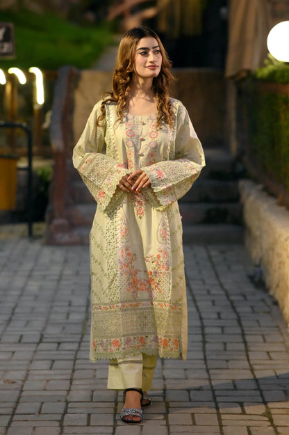 Pearl Garden 3-Piece Stitched Suit - Layaal
