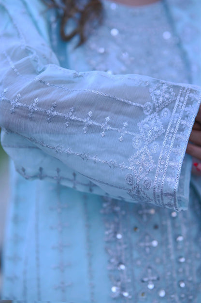Ice Crystal 3-Piece Stitched Suit - Layaal